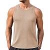 imageCOOFANDY Mens Tank Tops Summer Beach Sleeveless Muscle Shirts Casual Knit Tanks Workout Gym TeeKhaki