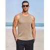 imageCOOFANDY Mens Tank Tops Summer Beach Sleeveless Muscle Shirts Casual Knit Tanks Workout Gym TeeKhaki