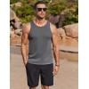 imageCOOFANDY Mens Tank Tops Summer Beach Sleeveless Muscle Shirts Casual Knit Tanks Workout Gym TeeMedium Gray