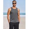 imageCOOFANDY Mens Tank Tops Summer Beach Sleeveless Muscle Shirts Casual Knit Tanks Workout Gym TeeMedium Gray