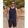 imageCOOFANDY Mens Tank Tops Summer Beach Sleeveless Muscle Shirts Casual Knit Tanks Workout Gym TeeNavy Blue
