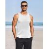 imageCOOFANDY Mens Tank Tops Summer Beach Sleeveless Muscle Shirts Casual Knit Tanks Workout Gym TeeWhite