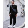 imageCOOFANDY Mens Tracksuit 2 Piece Long Sleeve Pullover Jogging Track Suit Athletic Casual Sweatsuit1black