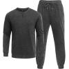 imageCOOFANDY Mens Tracksuit 2 Piece Long Sleeve Pullover Jogging Track Suit Athletic Casual SweatsuitDark Grey