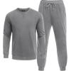 imageCOOFANDY Mens Tracksuit 2 Piece Long Sleeve Pullover Jogging Track Suit Athletic Casual SweatsuitGray