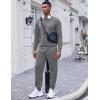 imageCOOFANDY Mens Tracksuit 2 Piece Long Sleeve Pullover Jogging Track Suit Athletic Casual SweatsuitGray