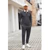 imageCOOFANDY Mens Tracksuit 2 Piece Quarter Zip Polo Athletic Sweatsuits Casual Running Jogging Sport Suit SetsDark Gray