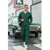 imageCOOFANDY Mens Tracksuit 2 Piece Quarter Zip Polo Athletic Sweatsuits Casual Running Jogging Sport Suit SetsDark Green
