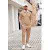 imageCOOFANDY Mens Tracksuit 2 Piece Quarter Zip Polo Athletic Sweatsuits Casual Running Jogging Sport Suit SetsKhaki