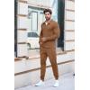imageCOOFANDY Mens Tracksuit 2 Piece Quarter Zip Polo Athletic Sweatsuits Casual Running Jogging Sport Suit SetsLight Brown