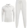 imageCOOFANDY Mens Tracksuit 2 Piece Quarter Zip Polo Athletic Sweatsuits Casual Running Jogging Sport Suit SetsWhite