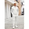 imageCOOFANDY Mens Tracksuit 2 Piece Quarter Zip Polo Athletic Sweatsuits Casual Running Jogging Sport Suit SetsWhite