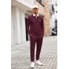 imageCOOFANDY Mens Tracksuit 2 Piece Quarter Zip Polo Athletic Sweatsuits Casual Running Jogging Sport Suit SetsWine Red