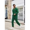 imageCOOFANDY Mens Tracksuit 2 Piece Quarter Zip Sweatsuit Sets Casual Athletic Running Jogging SuitsGreen