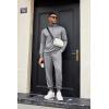 imageCOOFANDY Mens Tracksuit 2 Piece Quarter Zip Sweatsuit Sets Casual Athletic Running Jogging SuitsHeather Grey