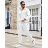 imageCOOFANDY Mens Tracksuit 2 Piece Quarter Zip Sweatsuit Sets Casual Athletic Running Jogging SuitsWhite