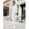 imageCOOFANDY Mens Tracksuit 2 Piece Quarter Zip Sweatsuit Sets Casual Athletic Running Jogging SuitsWhite