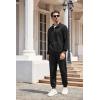imageCOOFANDY Mens Tracksuit 2 Piece Quarter Zip Sweatsuit Workout Plaid Jacquard Jogging Suit SetBlack