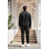 imageCOOFANDY Mens Tracksuit 2 Piece Quarter Zip Sweatsuit Workout Plaid Jacquard Jogging Suit SetBlack