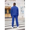 imageCOOFANDY Mens Tracksuit 2 Piece Quarter Zip Sweatsuit Workout Plaid Jacquard Jogging Suit SetBlue