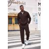 imageCOOFANDY Mens Tracksuit 2 Piece Quarter Zip Sweatsuit Workout Plaid Jacquard Jogging Suit SetBrown