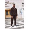 imageCOOFANDY Mens Tracksuit 2 Piece Quarter Zip Sweatsuit Workout Plaid Jacquard Jogging Suit SetBrown