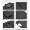 imageCOOFANDY Mens Tracksuit 2 Piece Quarter Zip Sweatsuit Workout Plaid Jacquard Jogging Suit SetDark Grey