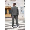 imageCOOFANDY Mens Tracksuit 2 Piece Quarter Zip Sweatsuit Workout Plaid Jacquard Jogging Suit SetDark Grey
