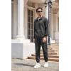 imageCOOFANDY Mens Tracksuit 2 Piece Quarter Zip Sweatsuit Workout Plaid Jacquard Jogging Suit SetDark Grey