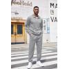 imageCOOFANDY Mens Tracksuit 2 Piece Quarter Zip Sweatsuit Workout Plaid Jacquard Jogging Suit SetLight Grey