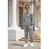 imageCOOFANDY Mens Tracksuit 2 Piece Quarter Zip Sweatsuit Workout Plaid Jacquard Jogging Suit SetLight Grey