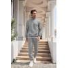 imageCOOFANDY Mens Tracksuit 2 Piece Quarter Zip Sweatsuit Workout Plaid Jacquard Jogging Suit SetLight Grey