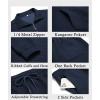 imageCOOFANDY Mens Tracksuit 2 Piece Quarter Zip Sweatsuit Workout Plaid Jacquard Jogging Suit SetNavy Blue
