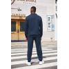 imageCOOFANDY Mens Tracksuit 2 Piece Quarter Zip Sweatsuit Workout Plaid Jacquard Jogging Suit SetNavy Blue