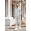 imageCOOFANDY Mens Tracksuit 2 Piece Quarter Zip Sweatsuit Workout Plaid Jacquard Jogging Suit SetWhite