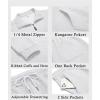 imageCOOFANDY Mens Tracksuit 2 Piece Quarter Zip Sweatsuit Workout Plaid Jacquard Jogging Suit SetWhite
