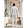 imageCOOFANDY Mens Tracksuit 2 Piece Quarter Zip Sweatsuit Workout Plaid Jacquard Jogging Suit SetWhite