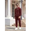 imageCOOFANDY Mens Tracksuit 2 Piece Quarter Zip Sweatsuit Workout Plaid Jacquard Jogging Suit SetWine Red