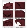 imageCOOFANDY Mens Tracksuit 2 Piece Quarter Zip Sweatsuit Workout Plaid Jacquard Jogging Suit SetWine Red