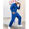 imageCOOFANDY Mens Tracksuit 2 Piece Relaxed Fit Halfzip Sweatsuits Athletic Running Jogging Suit SetsBlue
