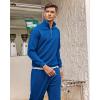 imageCOOFANDY Mens Tracksuit 2 Piece Relaxed Fit Halfzip Sweatsuits Athletic Running Jogging Suit SetsBlue