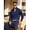 imageCOOFANDY Mens Tracksuit 2 Piece Relaxed Fit Halfzip Sweatsuits Athletic Running Jogging Suit SetsNavy Blue