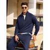 imageCOOFANDY Mens Tracksuit 2 Piece Relaxed Fit Halfzip Sweatsuits Athletic Running Jogging Suit SetsNavy Blue