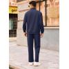 imageCOOFANDY Mens Tracksuit 2 Piece Relaxed Fit Halfzip Sweatsuits Athletic Running Jogging Suit SetsNavy Blue