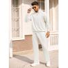 imageCOOFANDY Mens Tracksuit 2 Piece Relaxed Fit Halfzip Sweatsuits Athletic Running Jogging Suit SetsWhite
