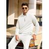 imageCOOFANDY Mens Tracksuit 2 Piece Relaxed Fit Halfzip Sweatsuits Athletic Running Jogging Suit SetsWhite