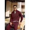imageCOOFANDY Mens Tracksuit 2 Piece Relaxed Fit Halfzip Sweatsuits Athletic Running Jogging Suit SetsWine Red