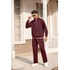 imageCOOFANDY Mens Tracksuit 2 Piece Relaxed Fit Halfzip Sweatsuits Athletic Running Jogging Suit SetsWine Red