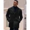 imageCOOFANDY Mens Trench Coat Notched Collar Single Breasted Peacoat Winter Overcoat With PocketsBlack