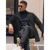 imageCOOFANDY Mens Trench Coat Notched Collar Single Breasted Peacoat Winter Overcoat With PocketsBlack